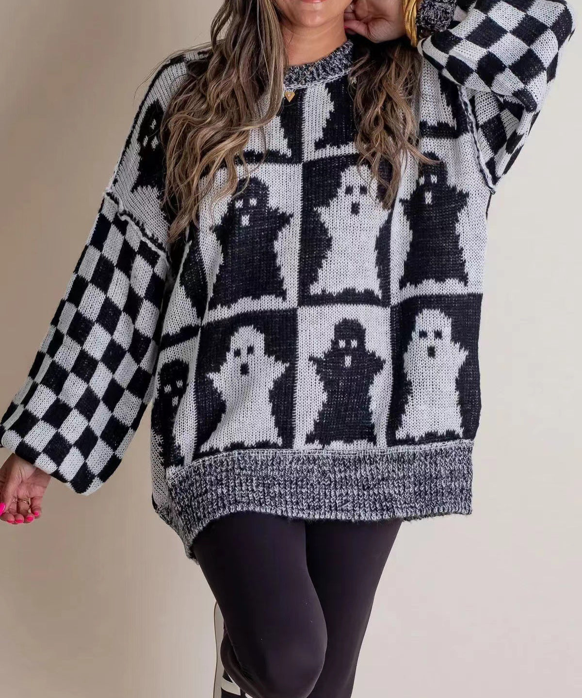 Women's Oversized Ghost Knitted Sweater