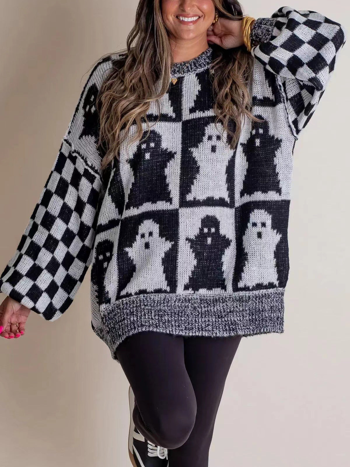 Women's Oversized Ghost Knitted Sweater