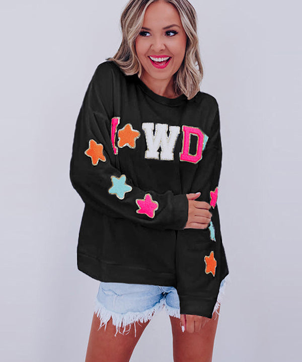 Sparkling Glitter Howdy Patch Sweatshirt