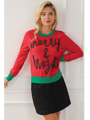 Women's Merry & Bright Green Fringe Knitted Sweater
