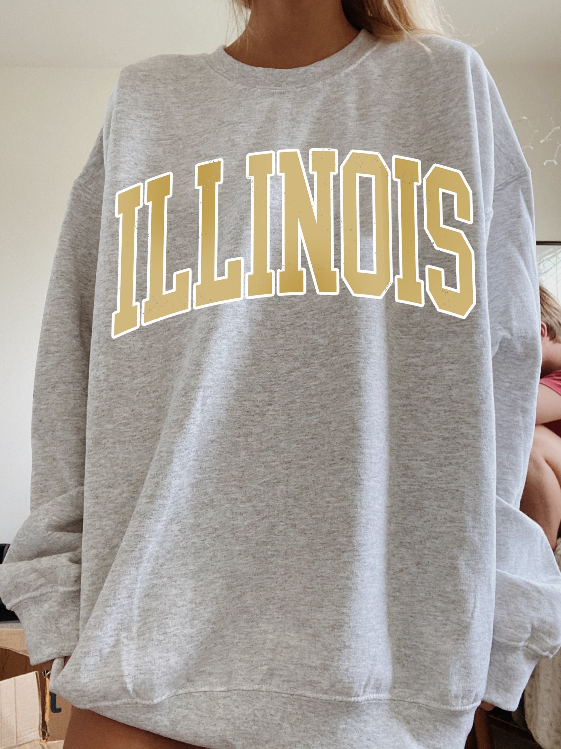 Oversized Illinois Crew Neck Sweatshirt