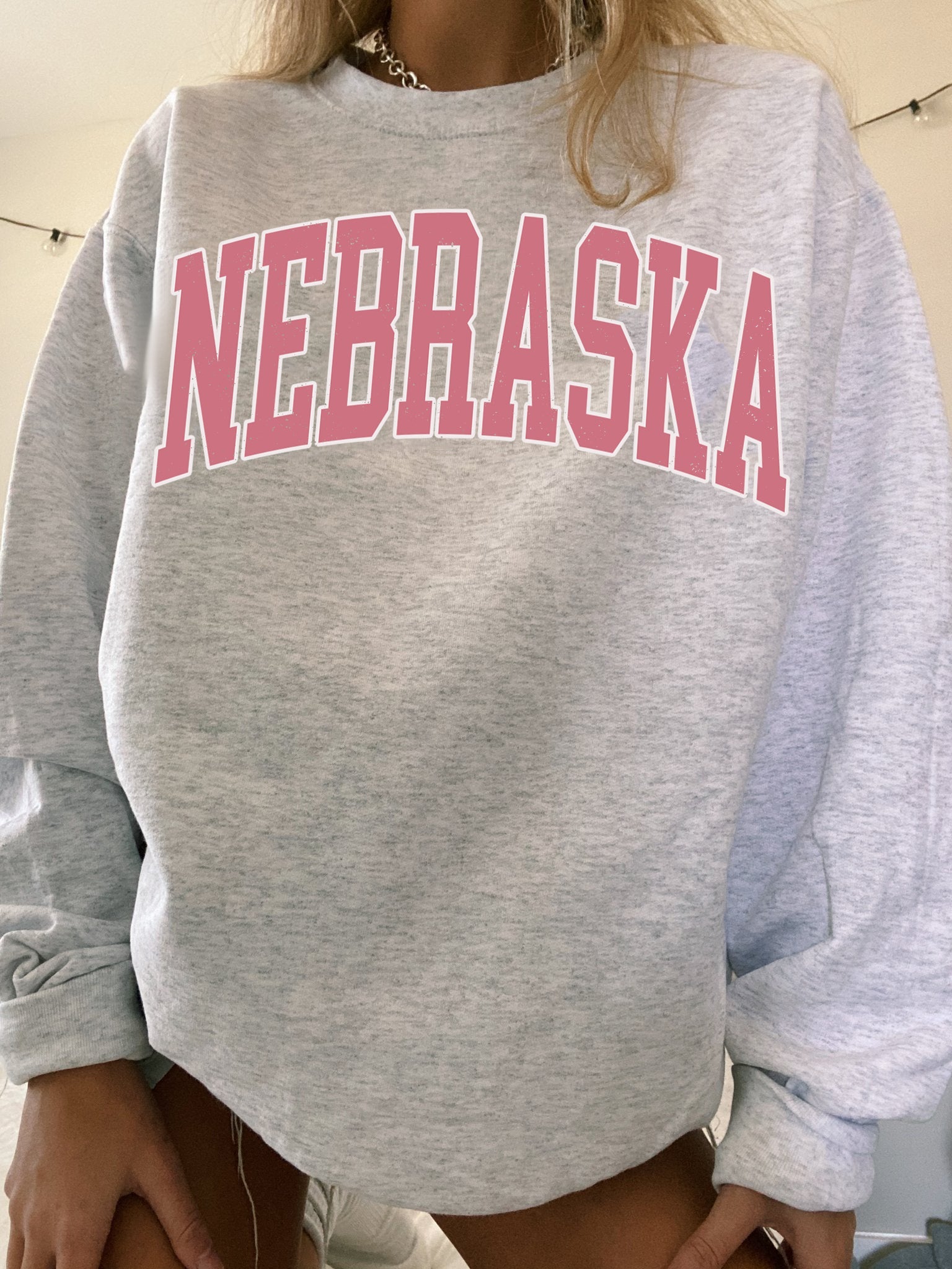 Oversized Nebraska Crew Neck Sweatshirt