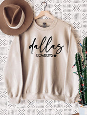 Womens Dallas Cowboys Printed Crewneck Sweatshirts