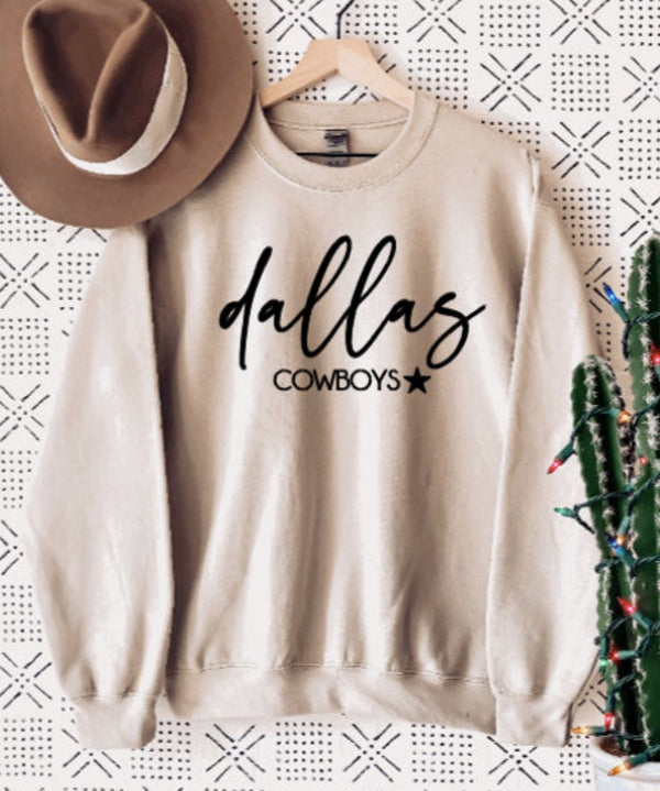 Womens Dallas Cowboys Printed Crewneck Sweatshirts