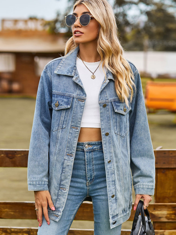 Women's Classic Slim Fit Lapel Denim Coat