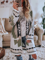 Women's Vintage Aztec Pattern Winter Cardigan Sweater