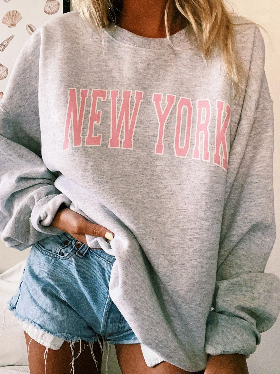 Preppy New York Crew Neck Sweatshirt