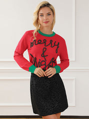 Women's Merry & Bright Green Fringe Knitted Sweater