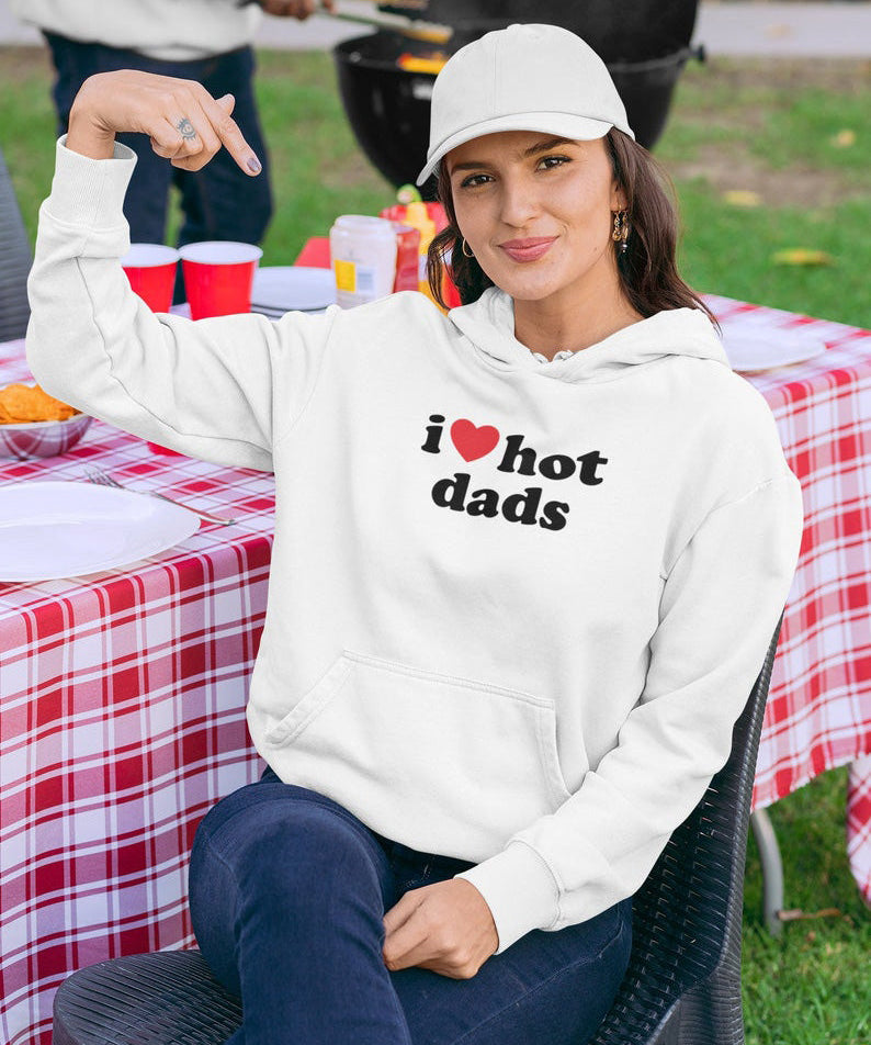 Oversized I Love Heart Hot Dads Hoodies