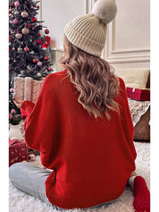 Shiny Holly Jolly Tinsel Knitted Turtleneck Sweater