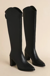 Block Heel Knee-High Boots
