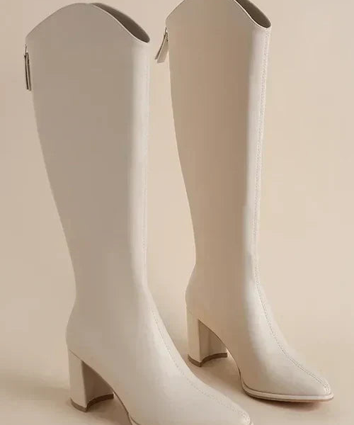 Block Heel Knee-High Boots