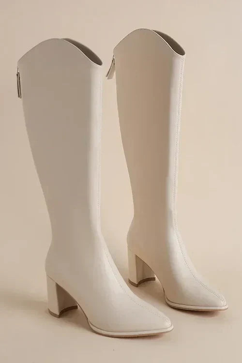 Block Heel Knee-High Boots