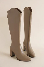 Block Heel Knee-High Boots