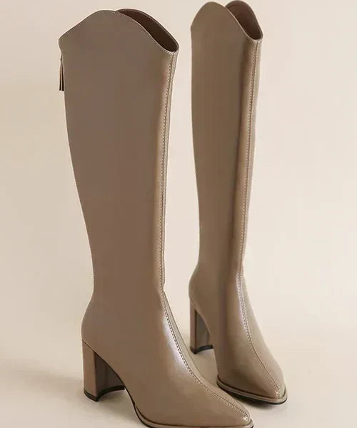 Block Heel Knee-High Boots