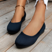 Round-Toe Knit Ballet Flats
