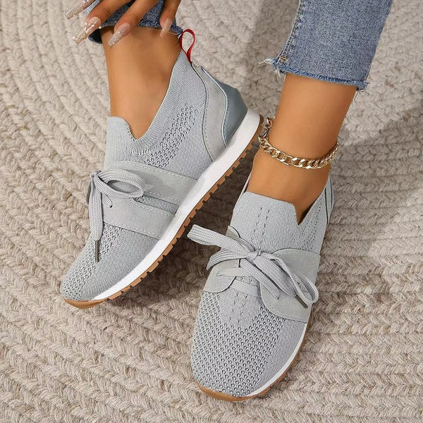 Knitted Lace-Up Sneakers
