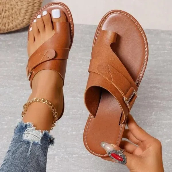 Buckle Toe-Ring Sandals