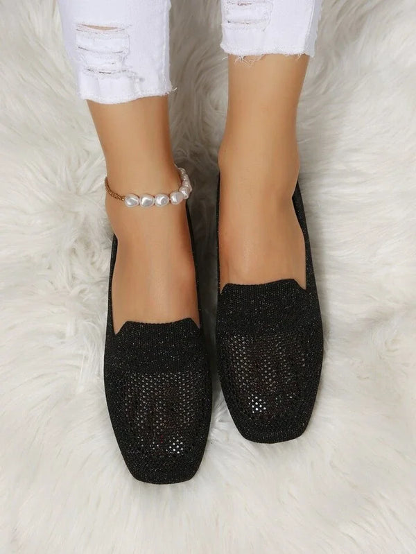 Glitter Knit Loafers
