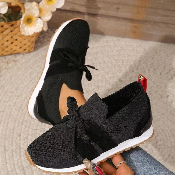 Knitted Lace-Up Sneakers