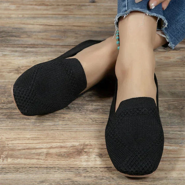 Rounded Knit Slip-On Flats