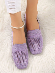 Glitter Knit Loafers