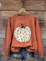 Halloween Polka Dot Pumpkin Crewneck Sweatshirt