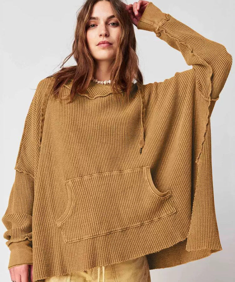 Women's Oversized Long Sleeve Hooded Sweatshirt