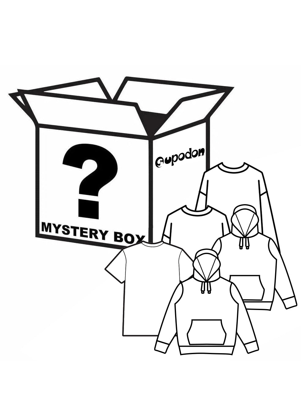 Mystery Box - One Shirt, Two Crewneck Sweatshirts & Two Hoodies
