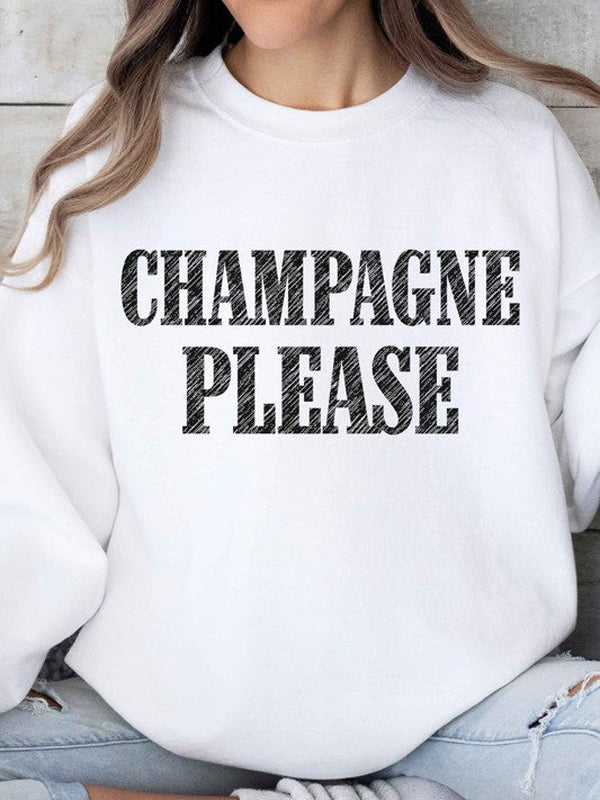 Women's Champagne Please Crewneck Sweatshirt