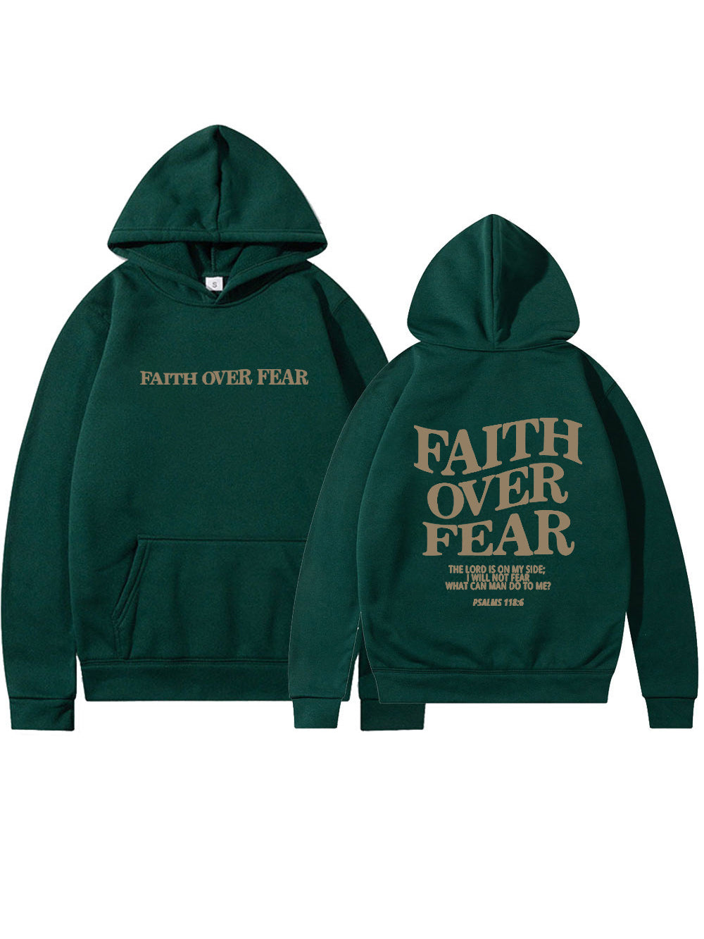 Women's Inspirational Faith Over Fear The Lord In On My Side Hoodie