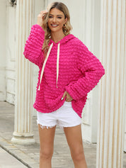 Women's Oversized Bubble Textured Waffle Hoodie