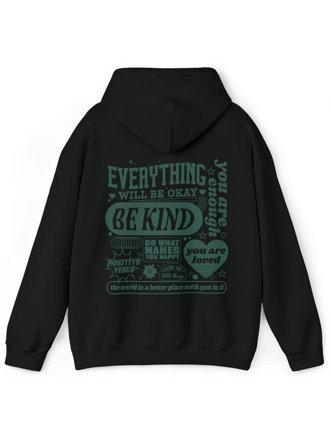 Aesthetic Everything Will Be Okay Positive Mental Health Hoodie