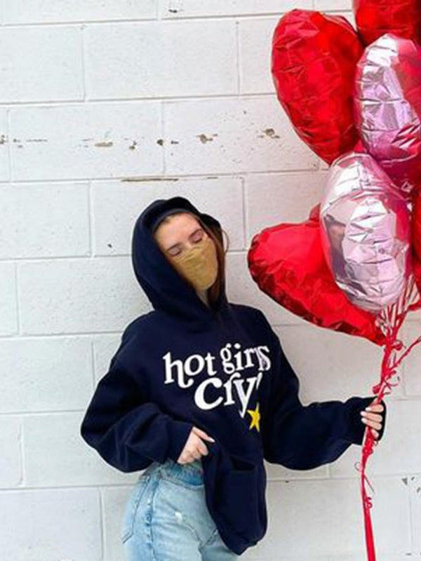 Women's Hot Girls Cry Oversized Hoodie