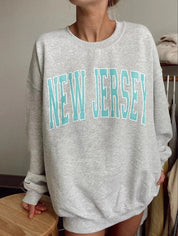 Oversized New Jersey Crew Neck Sweatshirt