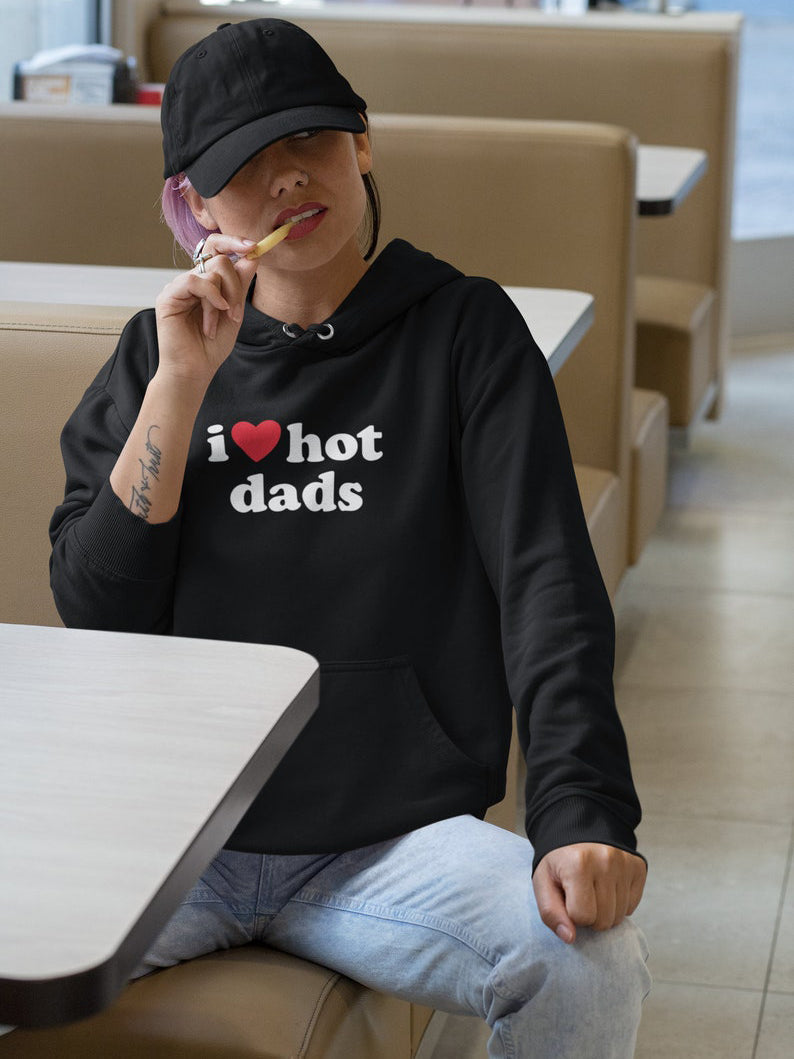 Oversized I Love Heart Hot Dads Hoodies