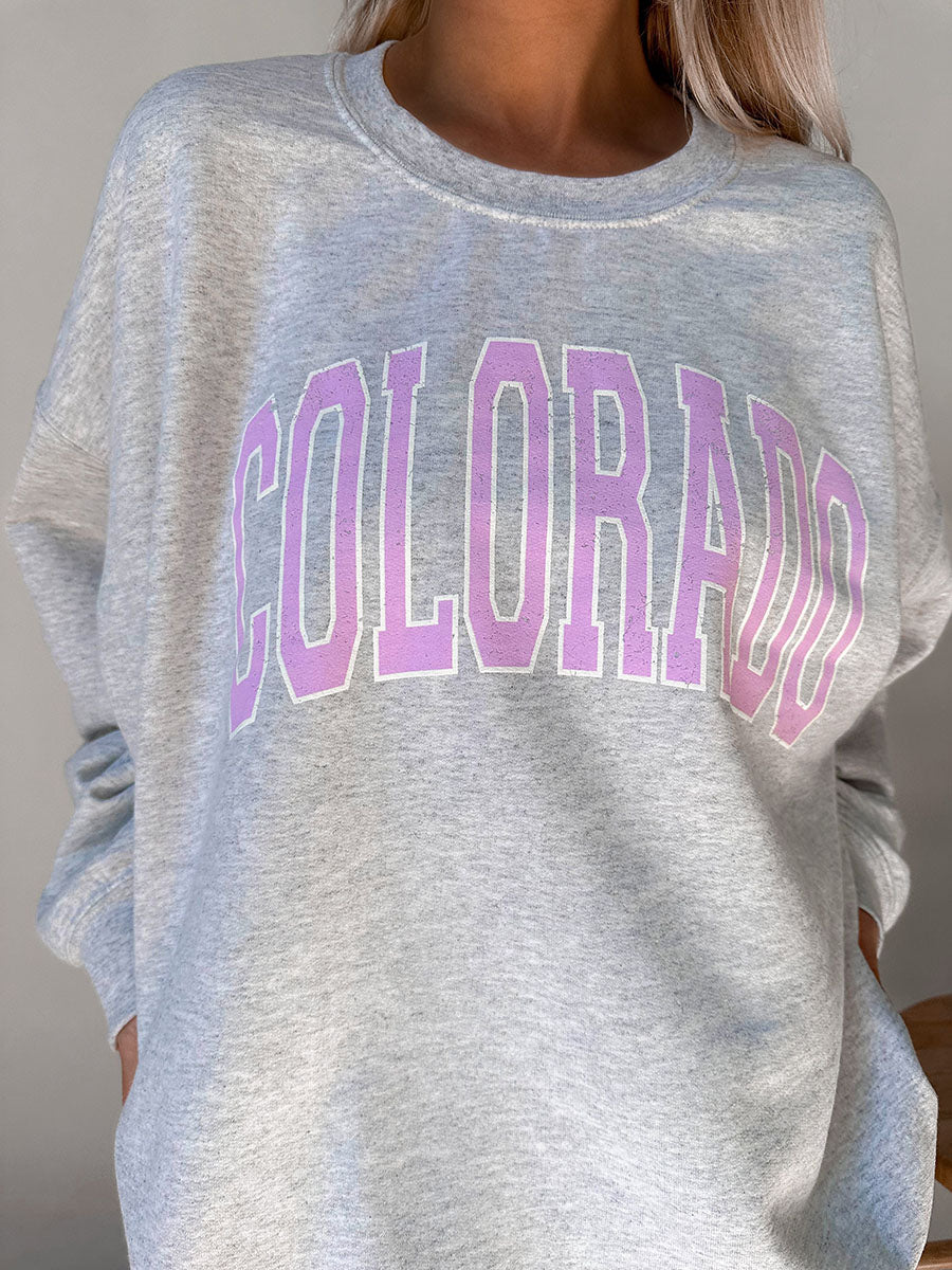 Ladies Colorado Printed Long Sleeve Crewneck Sweatshirt