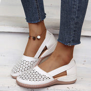 Geometric Cutout Slingback Flats