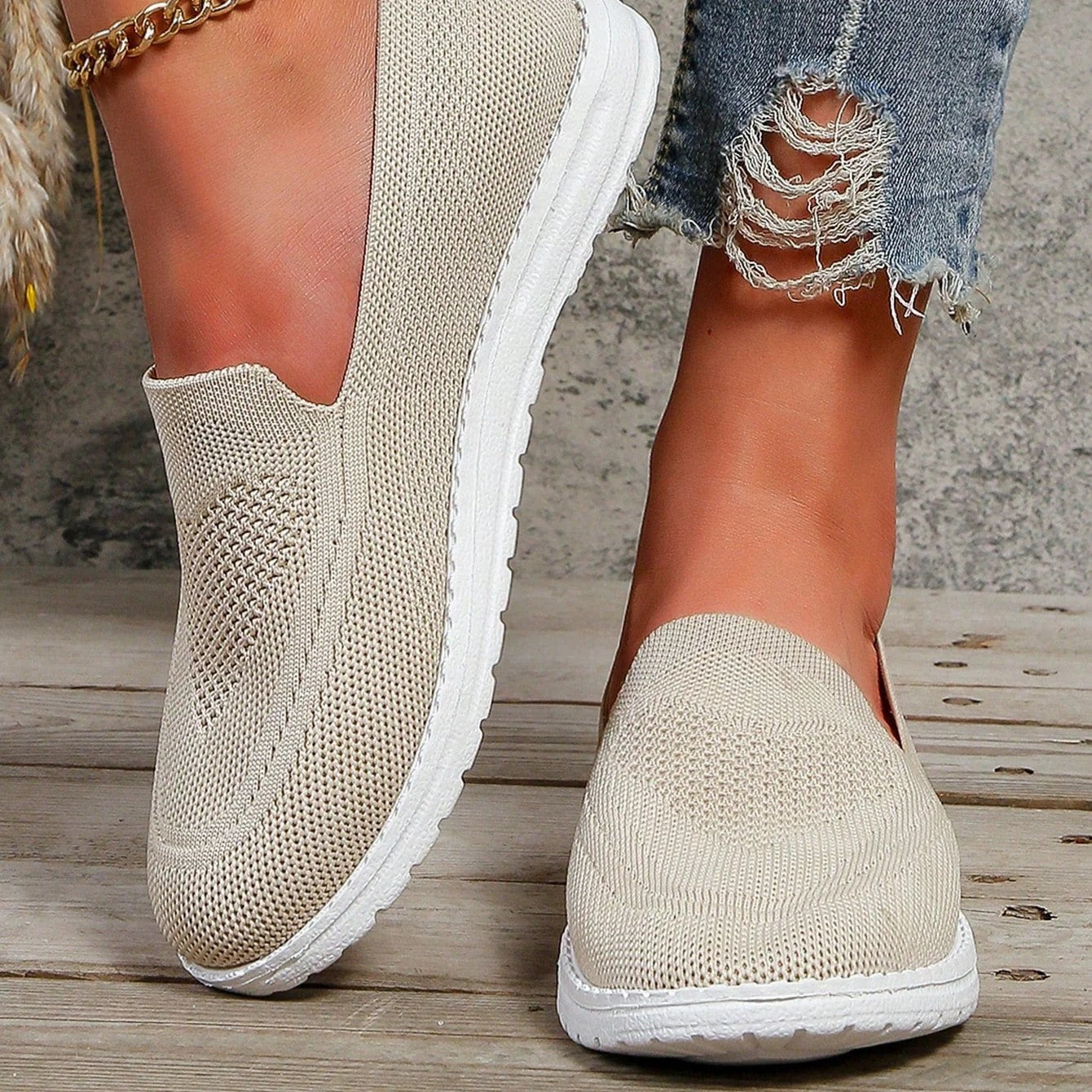 Knit Slip-On Shoes