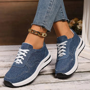 Baskets en denim à lacets