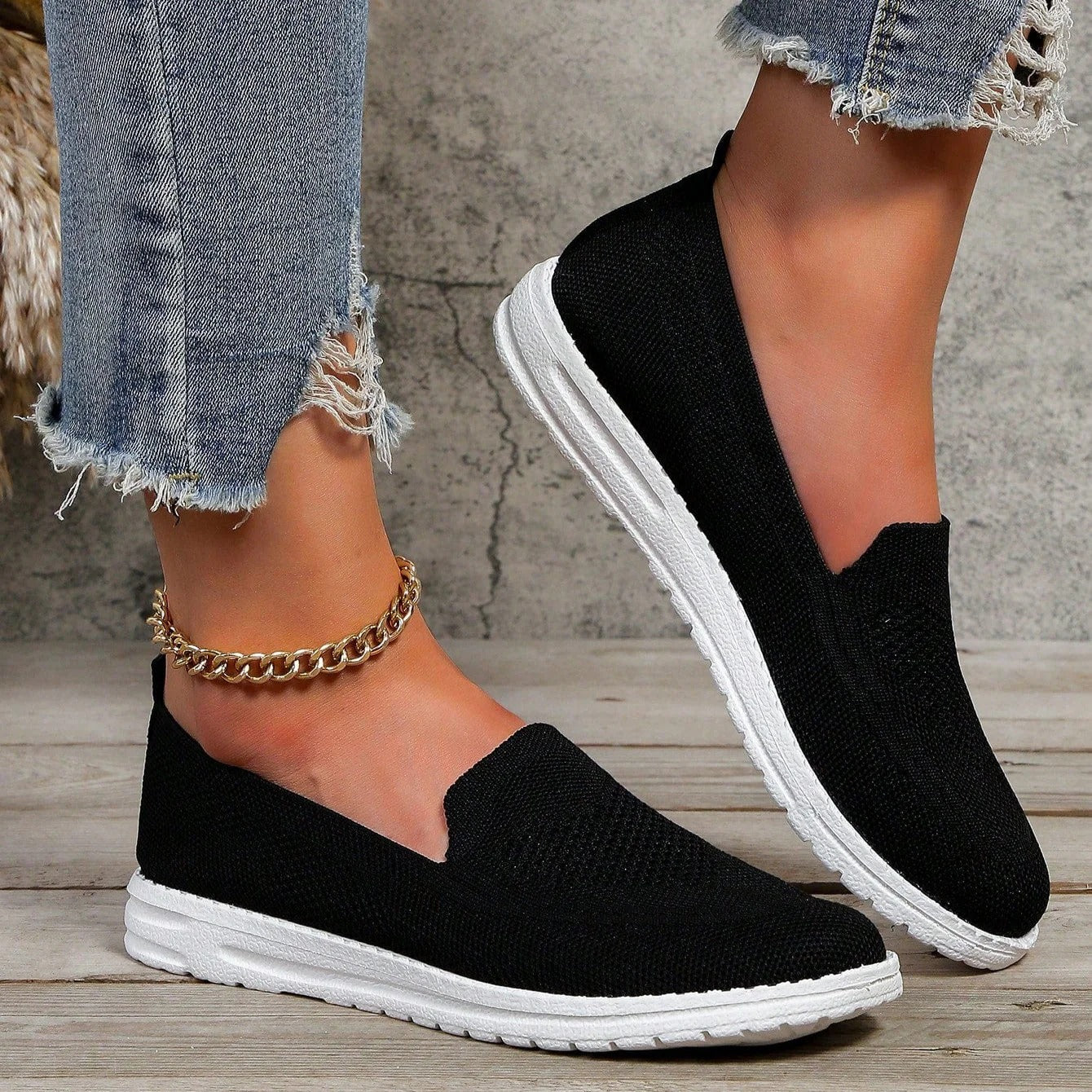 Knit Slip-On Shoes