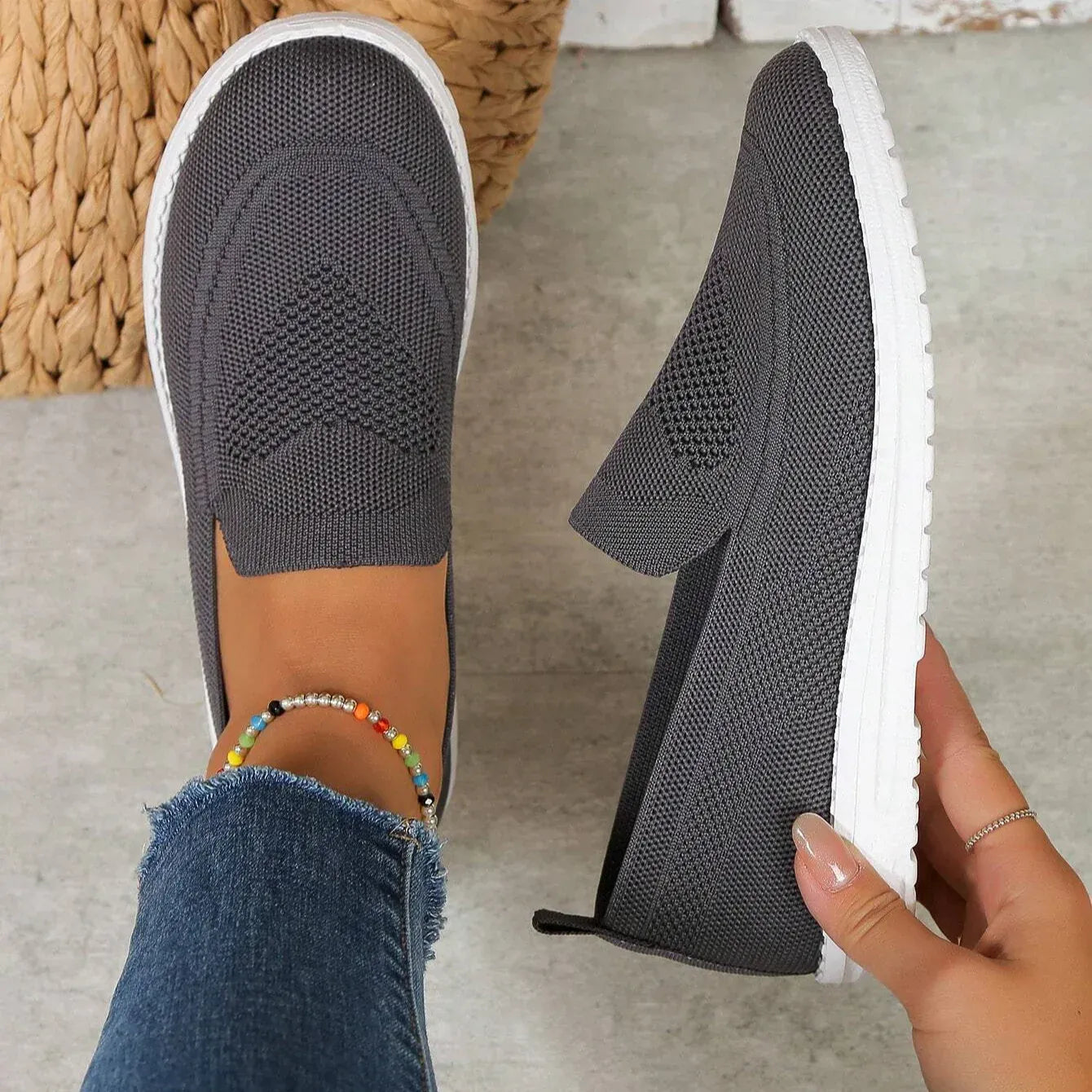 Knit Slip-On Shoes
