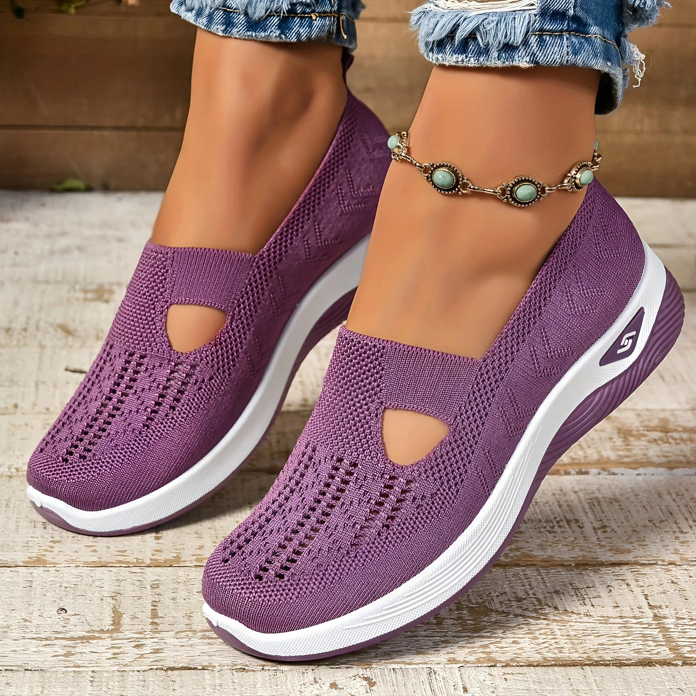 Knit Slip-On Platform Shoes
