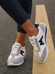 Striped Lace-Up Sneakers