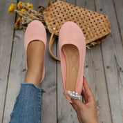 Round-Toe Knit Ballet Flats