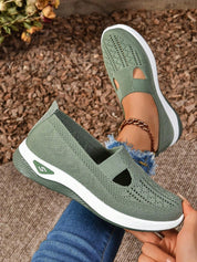 Cutout Knit Slip-Ons