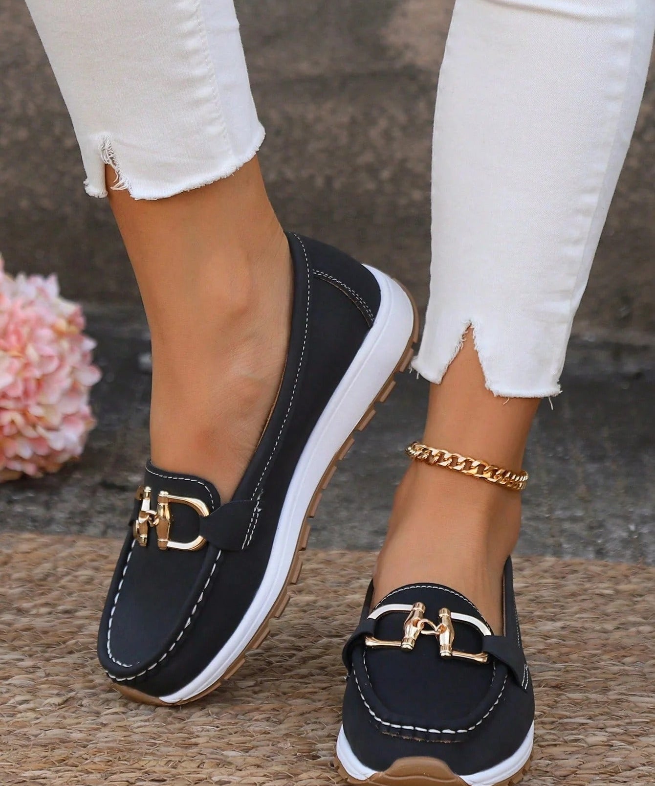 Chain Detail Loafers