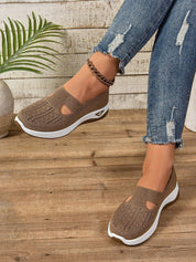 Cutout Knit Slip-Ons