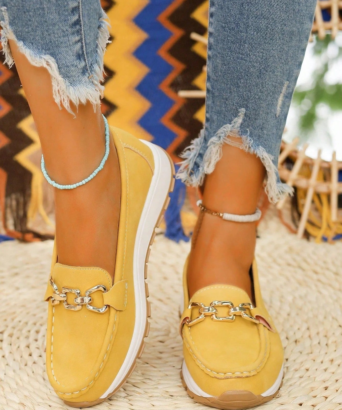 Chain Detail Loafers