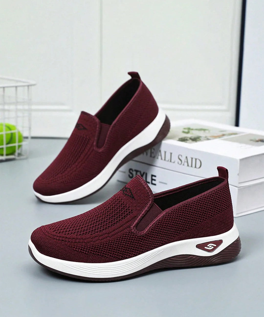 Cutout Knit Slip-Ons